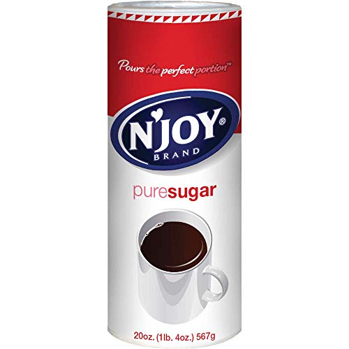 N'Joy Sugar Canister | 20 Ounce, Pack of 6 | 100% Pure Granulated Sugar| Easy Pour Lid, Bulk Size ProductsLogo
