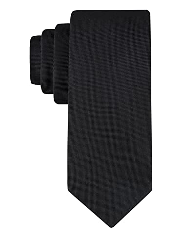 Calvin Klein Men's Black Tie, Black Solid, Regular ProductsLogo