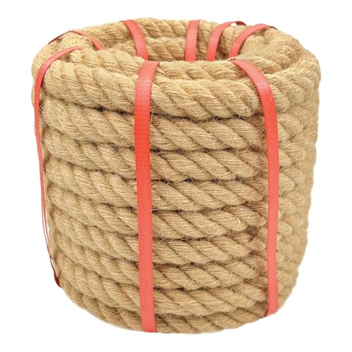 Natural Hemp Rope (1 in X 50 Ft) Twisted Manila Rope Thick Jute Rope for Crafts, Porch Swing Rope, Hemp Rope for Decor, Railing, Docks, Landscaping ProductsLogo