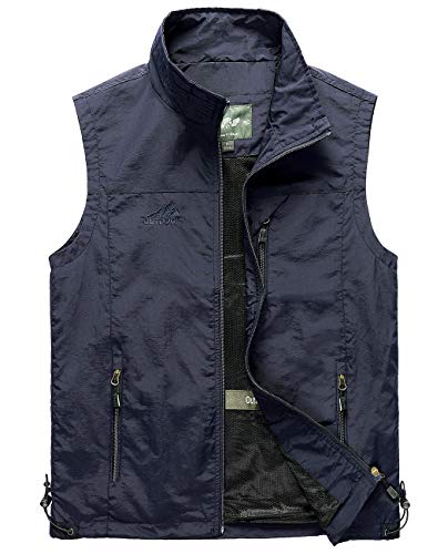 Hixiaohe Men's Casual Lightweight Outdoor Vest Work Fish Photo Travel Vest(Navy, XL) ProductsLogo