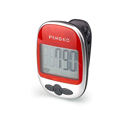 PINGKO Best Pedometer for Walking Accurately Track Steps Multi-Function Portable Sport Pedometers Step/Distance/Calories/Counter - Red… ProductsLogo