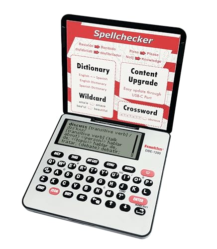 Franklin DBE-1200 Bilingual Electronic Dictionary – English-Spanish, Spanish English Digital Dictionary, Translator, Phrasebook, Spell Checker, Portable Device with LCD Screen ProductsLogo