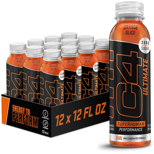Cellucor C4 Ultimate Non-Carbonated Zero Sugar Energy Drink, Pre Workout Drink + Beta Alanine, 12 Fl Oz (Pack of 12) ProductsLogo