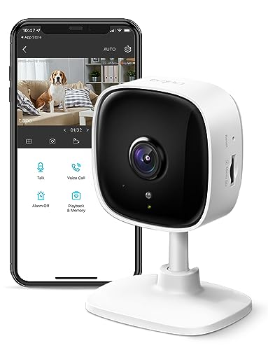 Tapo TP-Link 1080P Indoor Security Camera for Baby Monitor, Dog Camera w/Motion Detection, 2-Way Audio Siren, Night Vision, Cloud & SD Card Storage, Works w/Alexa & Google Home C100 ProductsLogo