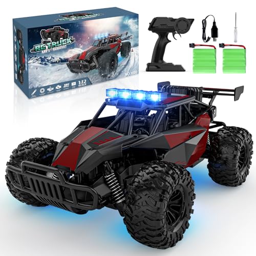 BLUEJAY Remote Control Car, 2.4GHz High Speed 33KM/H RC Cars Toys, 1:12 Monster RC Truck Off Road with LED Headlight and Rechargeable Battery Gifts for Adults Boys 8-12 ProductsLogo