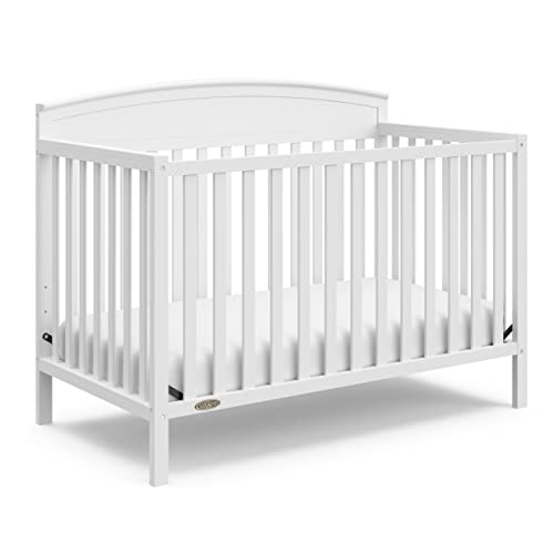 Graco Benton 5-in-1 Convertible Crib (White) – GREENGUARD Gold Certified, Converts from Baby Crib to Toddler Bed, Daybed and Full-Size Bed, Fits Standard Full-Size Crib Mattress ProductsLogo