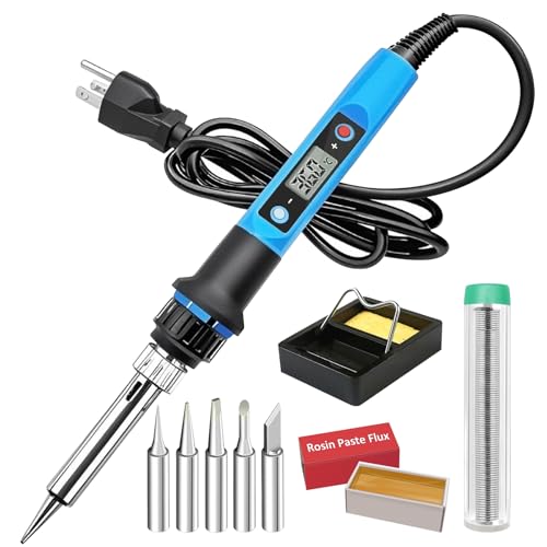 Soldering Iron Kit, 80W 110V Fast Heat up in 10s LCD Digital Adjustable Temperature Soldering Gun Thermostatic Soldering Kit for Electronic ProductsLogo