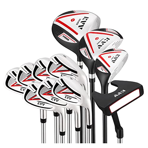KVV Premium Golf Whole Set 11-Piece for Men Driver, Fairway, Hybrid, 5#-P# Irons, Putter Right Hand Steel Shaft Regular Flex Golf Clubs, Without Golf Bag ProductsLogo