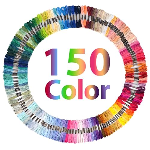 150 Color Skeins Rainbow Color Embroidery Floss，Cross Stitch Threads, Bracelet Yarn, Craft Floss ProductsLogo