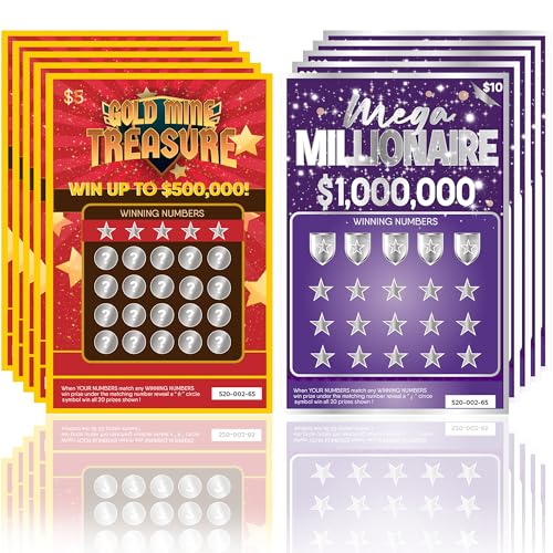 OnlyBP® 10 Fake Lottery Tickets and Scratch Off Cards That Look Real - Winning $1M and $500K - Gag Gifts Funny Adult - Prank Gifts for Adults Funny Pranks - April Fools Pranks ProductsLogo