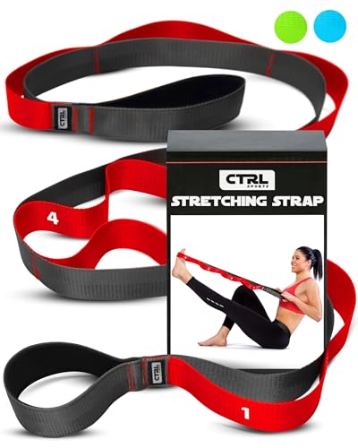 Stretching Strap with Loops - Non Elastic Stretch Band for Physical Therapy, Yoga Strap for Stretching Equipment, Stretch Bands for Exercise and Flexibility - Fascia, Hamstring and Leg Stretcher Belt ProductsLogo