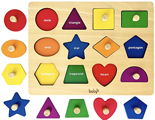 Dailyfunn Montessori Toy Shape Peg Puzzles Baby Puzzle 12-18-24 Months with Knob for Infant-Toddlers 1-3 ProductsLogo