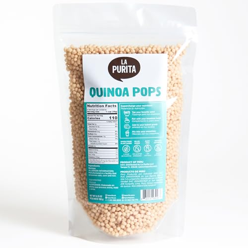 La Purita Puffed Quinoa Pops – Healthy Protein Cereal, Gluten-Free, Sugar-Free, Vegan Superfood, 6.35 oz (Pack of 1), Unflavored ProductsLogo