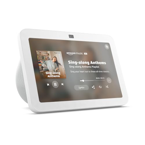 Amazon Echo Show 8, With Spatial Audio, Smart Home Hub, ideal for open living spaces, includes Alexa, Glacier White ProductsLogo