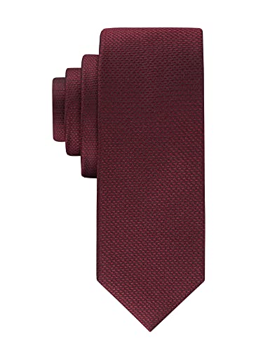 Calvin Klein Men's HC Modern Gingham Tie, Burgundy, One Size ProductsLogo