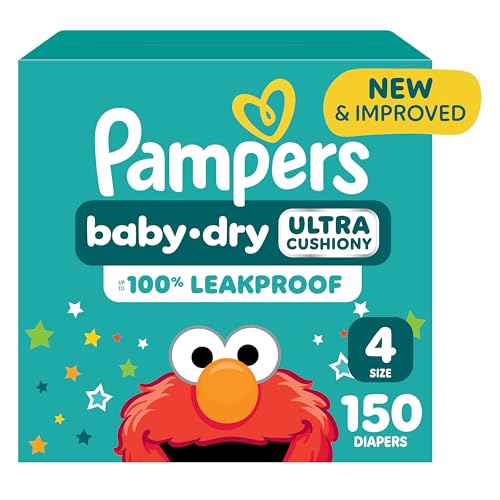 Pampers Diapers - Baby Dry - Size 4, 150 Count, Absorbent Disposable Infant Diaper (Packaging May Vary) ProductsLogo