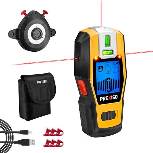 PREXISO 2-in-1 Stud Finder with Laser Level, Rechargeable Multi Surface Cross Line Laser & Wall Stud Scanners Tool for Hanging Frames & Picture, Wood Ac Wire Metal Studs Joist Pipe Detection ProductsLogo
