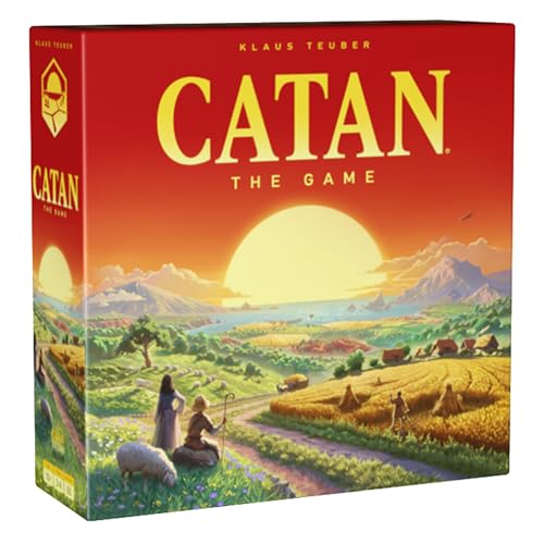 CATAN Board Game (6th Edition) Trade, Build & Settle in The Classic Strategy Game for Family, Kids & Adults, Ages 10+, 3-4 Players, 60-90 Min Playtime ProductsLogo