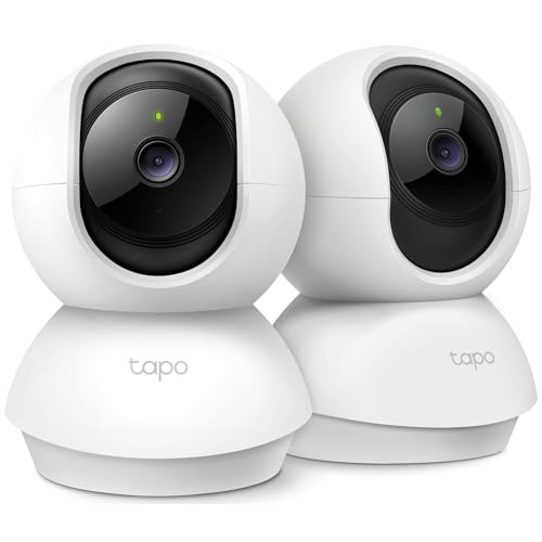 TP-Link Tapo 2K Pan/Tilt Security Camera for Baby Monitor, Dog Camera w/Motion Detection, 2-Way Audio, Siren, Night Vision, Cloud & SD Card Storage, Works with Alexa & Google Home, 2-Pack (C210P2) ProductsLogo