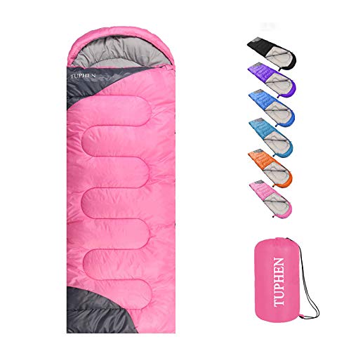 tuphen- Sleeping Bags for Adults Kids Boys Girls Backpacking Hiking Camping Microfiber Liner, Cold Warm Weather 4 Seasons Winter, Fall, Spring, Summer, Indoor Outdoor Use, Lightweight & Waterproof ProductsLogo