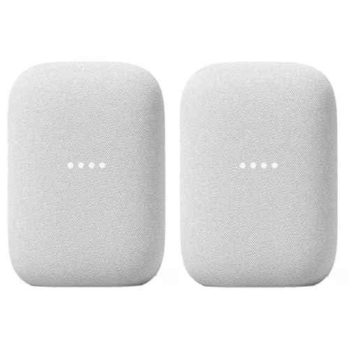 Google Audio (2-Pack) Smart Speakers – Wireless Bluetooth & Wi‑Fi Home Speaker Bundle with Powerful Stereo Sound, Multi-Room Audio Assistant Voice Control ProductsLogo