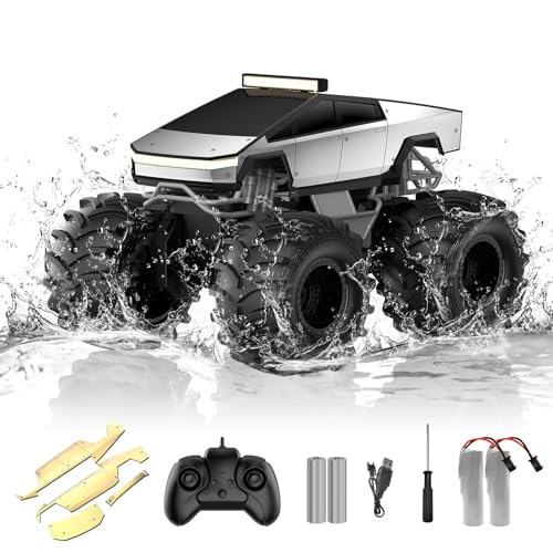Amphibious Remote Control Car, 1:18 Monster Truck Toys for Boys RC Cars, 2.4 GHz Waterproof RC Trucks, 4WD All Terrain Off-Road Pickup, Kids Christmas Birthday Gifts Present Boys Girls Toys Ages 6+ ProductsLogo