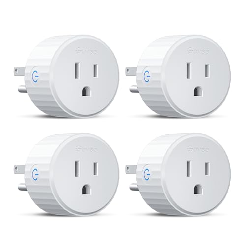 Govee Smart Plug, WiFi Plugs Work with Alexa & Google Assistant, Smart Outlet with Timer & Group Controller, WiFi Outlet for Home, No Hub Required, ETL & FCC Certified, 2.4G WiFi Only, 4 Pack ProductsLogo