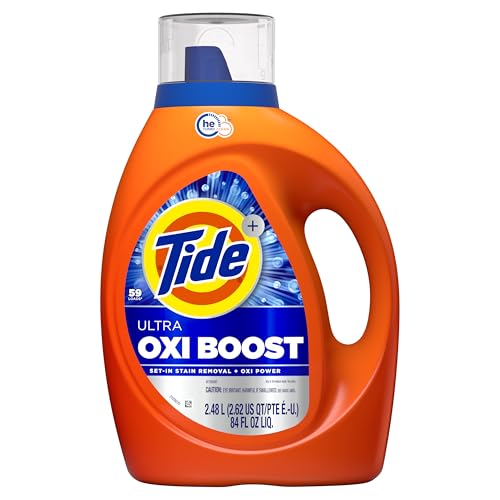 Tide Ultra Oxi Boost Liquid Laundry Detergent, 84 fl oz, 59 Loads, Advanced Stain Remover, Laundry Detergent Liquid with Extra Oxi Power ProductsLogo