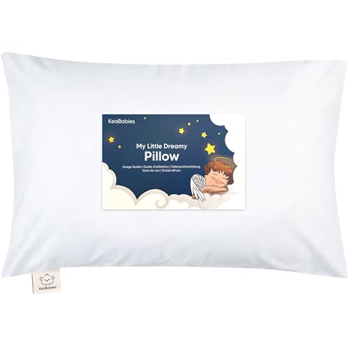 Toddler Pillow with Pillowcase - 13x18 My Little Dreamy Kids Travel Bed Pillows for Sleeping, Organic Cotton Small Pillowcase, Soft & Breathable, Machine Washable, Toddlers 2-5 Years Old (Soft White) ProductsLogo