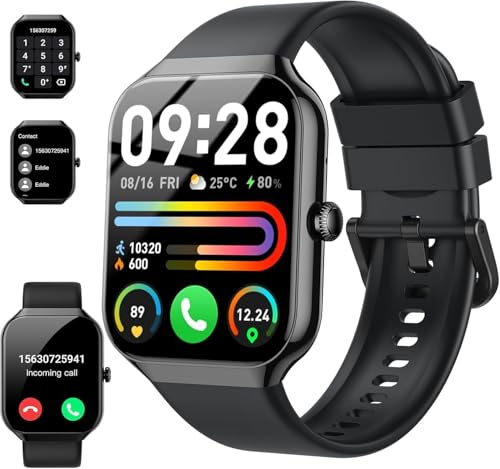 Smart Watch(Answer/Make Call), 1.96" HD Smartwatch for Men Women, 2025 Fitness Activity Tracker with Heart Rate/Sleep Monitor/Pedometer/110+ Sport Modes, IP68 Waterproof Fitness Watch for Android iOS ProductsLogo