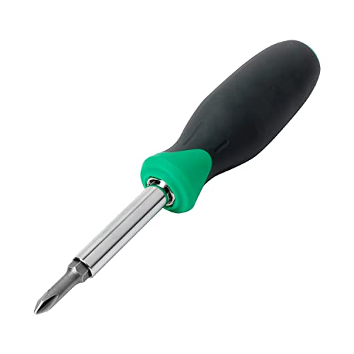 Amazon Basics 6-in-1 Multi-Bit Screwdriver/Nut Driver, Multicolor(Silver, Northern Glow Green, Grey)(Previously Denali brand) ProductsLogo