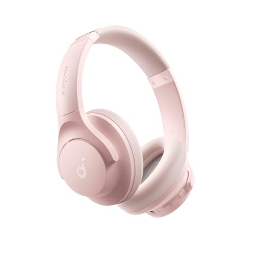 Soundcore by Anker Q20i Hybrid Active Noise Cancelling Headphones, Wireless Over-Ear Bluetooth, 40H Long ANC Playtime, Hi-Res Audio, Big Bass, Customize via an App, Transparency Mode (Pink) ProductsLogo