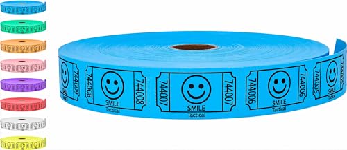 Tacticai 2000 Raffle Tickets, Smile, Blue (1 of 8 Colors), Single Roll, Ticket for Events, Entry, Class Reward, Fundraiser & Prizes ProductsLogo
