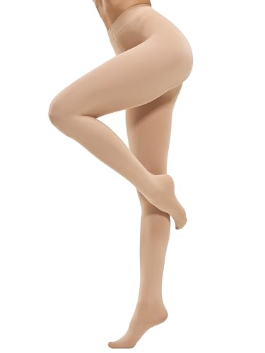 CozyWow Women's 80D Soft Opaque Tights, High Waist Solid Color Womens Tights with 30+ Colors(L-XL, Beige) ProductsLogo