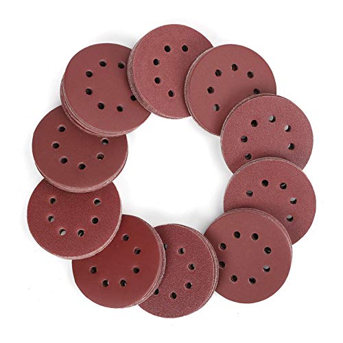 WORKPRO 150-piece Sanding Discs Set - 5-Inch 8-Hole Sandpaper 10 Grades Include 60, 80, 100, 120, 150,180, 240, 320, 400, 600 Grits for Random Orbital Sander(Not for Oscillating Tools or Mouse Sander) ProductsLogo