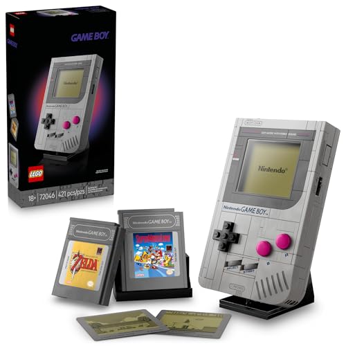 LEGO Super Mario Game Boy - Retro Building Sets for Adults, Ages 18+ - Collectible Model with Game Paks and Display Stand - Birthday Gifts for Men & Women - 72046 ProductsLogo