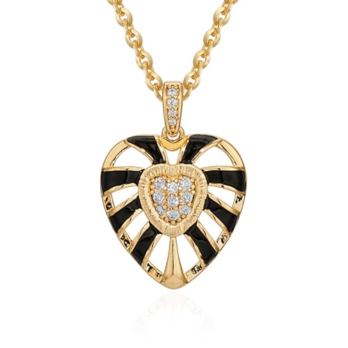 Fettero Halloween Necklaces for Women Gothic Black Heart Pendant Necklace Punk Gold Necklace for Women Vintage Jewelry ProductsLogo