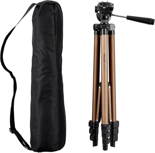 Amazon Basics 50-inch Lightweight Portable Camera Mount Tripod Stand with Bag, for Travel Photography, Champagne ProductsLogo