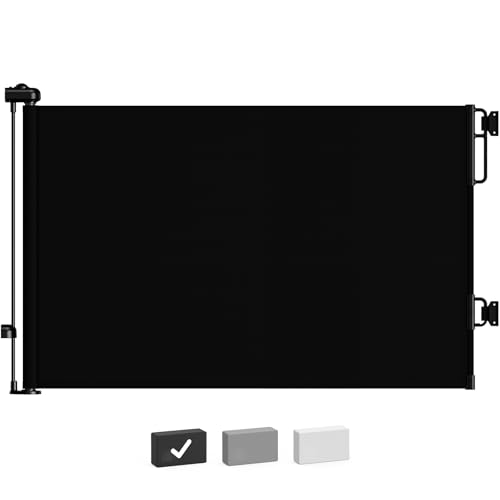 Cumbor Retractable Baby Gates for Stairs, Mom Choice Award Winner-55 Wide Mesh Dog Gate for Doorways, 34" Tall Easy to Use Pet Fence for The House, Toddler Safety Essentials Indoor&Outdoor, Black ProductsLogo