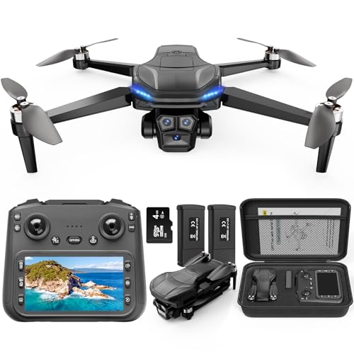 X-shop 4K GPS Drone with Camera for Adults, Brushless Motor, 4.5" HD Screen Remote with 2 Batteries 60 Min Flight, with SD Card, Foldable Quadcopter Under 249g, Auto Return, Follow Me, 3 Speed Mode ProductsLogo