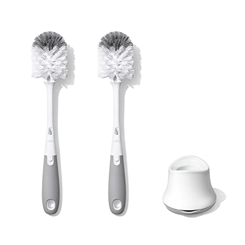 OXO Tot Bottle Brush with Nipple Cleaner and Stand – Gray, 2-Pack ProductsLogo