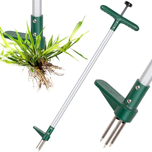 Walensee Weed Puller, Stand Up Weeder Hand Tool, Long Handle Garden Weeding Tool with 3 Claws, Hand Weed Hound Weed Puller for Dandelion, Standup Weed Root Pulling Tool and Picker, Grabber (1 Pack) ProductsLogo