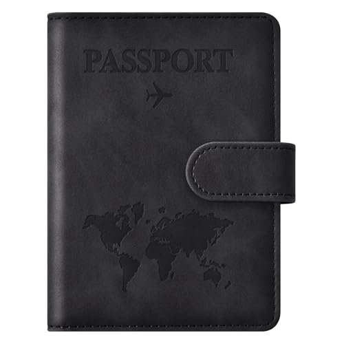 Eoehro Passport Holder for Travel Essentials, Passport Wallet Cover Case for Travel Must Haves Accessories,Passport Book Holders for Women and Men(black) ProductsLogo