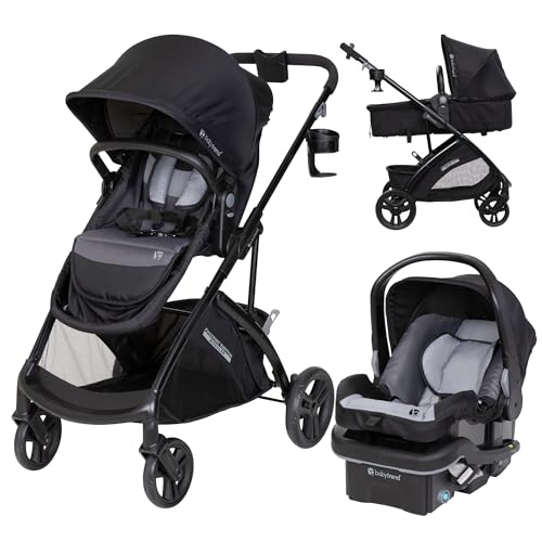 Baby Trend Passport® Switch 6-in-1 Modular Stroller Travel System with EZ-Lift™ PLUS Infant Car Seat, Dash Black ProductsLogo