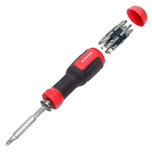 SHARDEN Multi Screwdriver 13-in-1 Screw Driver Adjustable Screwdriver Set Multitool All in One with Torx Security, Flat Head, Phillips, Hex, Square and 1/4 Nut Driver ProductsLogo