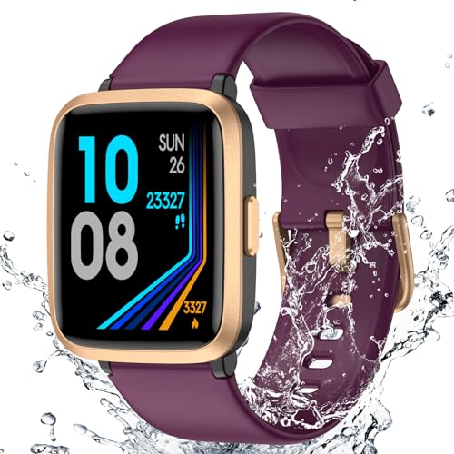 Fitness Tracker Watch with Heart Rate Monitor, Large Screen Activity Tracker with Pedometer, Sleep Monitor, Calories & Step Counter, 5ATM Waterproof Smart Watch for Women Men Fitness Watch for Sports ProductsLogo