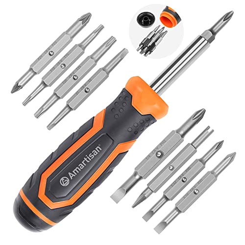 Amartisan 18-in-1 Multi-bit Screwdriver Set Tool All in One, Portable Multi-Purpose Screwdriver, Slotted/Philips/Pozi/Torx/Square,Nut Driver ProductsLogo