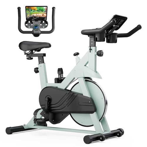 Superun Exercise Bike, Stationary Bikes for Home Gym with 32-Level Magnetic Resistance, 300LBS Capacity Indoor Cycling Bike with Comfortable Seat, LED Display ProductsLogo