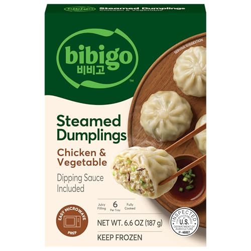 Bibigo Chicken and Vegetable Steamed Dumplings, 6 Oz ProductsLogo