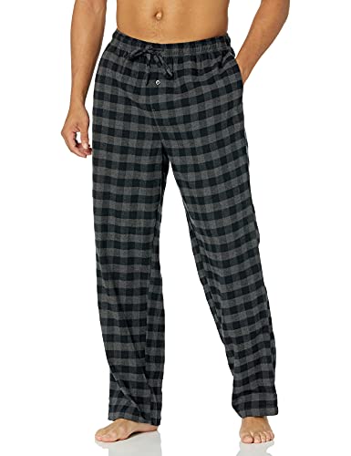 Amazon Essentials Men's Breathable Flannel Pajama Pant (Available in Big & Tall), Black Grey Buffalo Plaid, Medium ProductsLogo